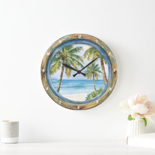 Kust Uitzicht" - Nautisch raam Beach Scene Grote Klok