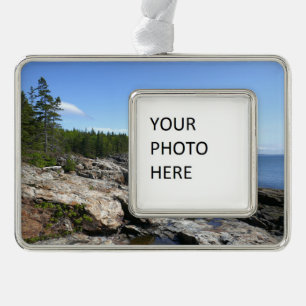 Kust van Bar Island in Acadia National Park Verzilverd Kader Ornament