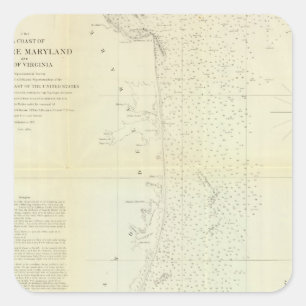 Kust van Delaware, Maryland, pt van Virginia Vierkante Sticker