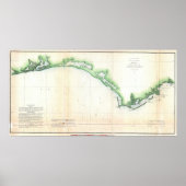 kust van Florida Panhandle Map Poster (Voorkant)