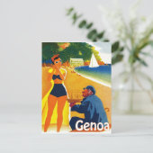 Kust van Genua, Italië, oude kapitein en jonge toe Briefkaart (Staand voorkant)