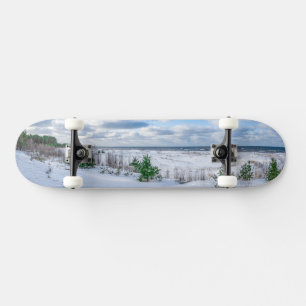 Kust van het Oostzeegebied met sneeuw in de winter Skateboard