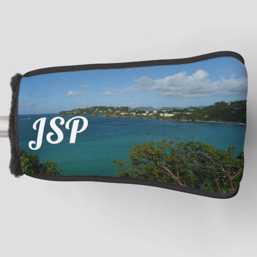 Kust van Saint Lucia Caribbean Vacation Foto Golfheadcover (Voorkant)