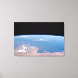 Kust van Tunesië en Libië en eiland Sicilië Canvas Afdruk