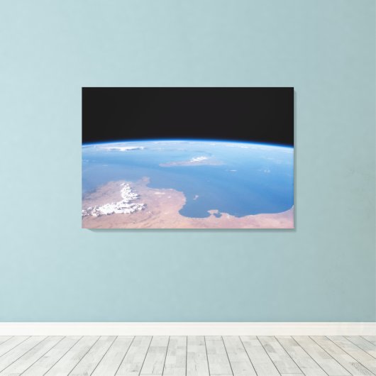 Kust van Tunesië en Libië en eiland Sicilië Canvas Afdruk (Insitu (Houten vloer))