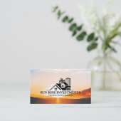 Kust Vastgoed Logo | Zon Opkomst Visitekaartje (Staand voorkant)