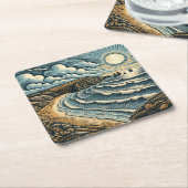 Kust Vierkante Kartonnen Onderzetter (Schuin)