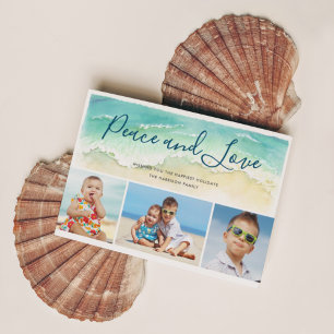 Kust Vrede & Liefde Drie Foto's Nautilus Feestdagenkaart