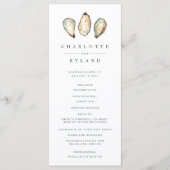 Kust Waterverf Oester Bruiloft Programma (Voorkant)