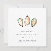 Kust Waterverf Oester Bruiloft Save The Date (Voorkant)