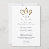 Kust Waterverf Oyster Wedding Menu Kaart (Voorkant)