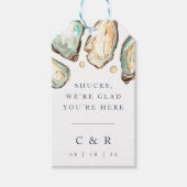 Kust Waterverf Oyster Wedding Welkom Cadeaulabel (Voorkant)