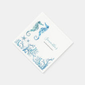 Kust Waterverf Zeepaardje Persoonlijke Servetten (Hoek)