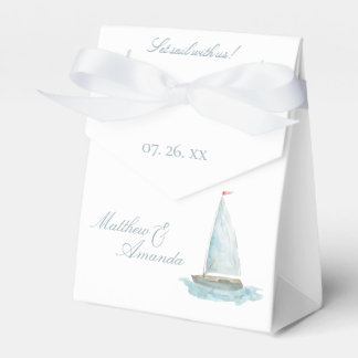 Kust Waterverf Zeilboot Bedankdoosjes