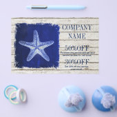 kust witgeschilderd hout marineblauwe zeester flyer (Enkel)