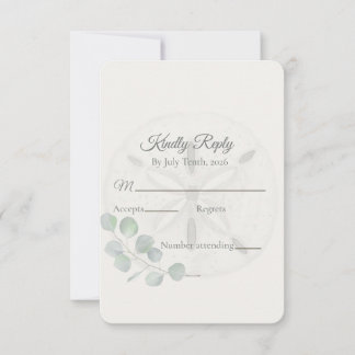 Kust Zanddollar Aquarel RSVP Kaartje