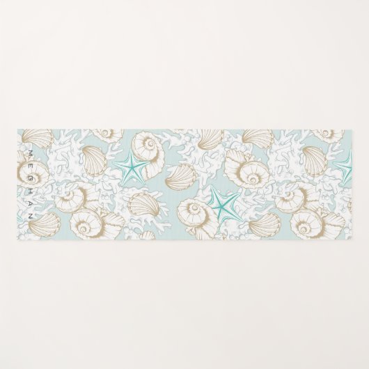 kust zandstrand schelpen Monogram Yoga Mat (Voorkant (horizontaal))