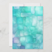 Kust Zee Glas 2 Blauwgroen Lavendel Moderne bruilo Kaart (Achterkant)