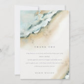 Kust Zee Golf Zand Strand Nautisch Bruidsdiner Bedankkaart (Voorkant)