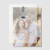 Kust Zee Strand Nautilus Vuurtoren Huwelijk Vellum Uitnodigingen (Offset (Koppel))