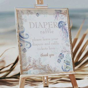 Kust Zeedieren Baby Shower Luiers Raffle Bord Poster