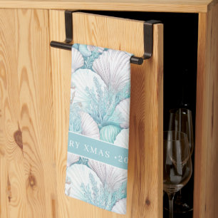 Kust Zeeschelp & Koraal Patroon#3 ID1009 Theedoek