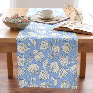Kust Zeeschelp Strand Cottage Blauwe Korte Tafelloper