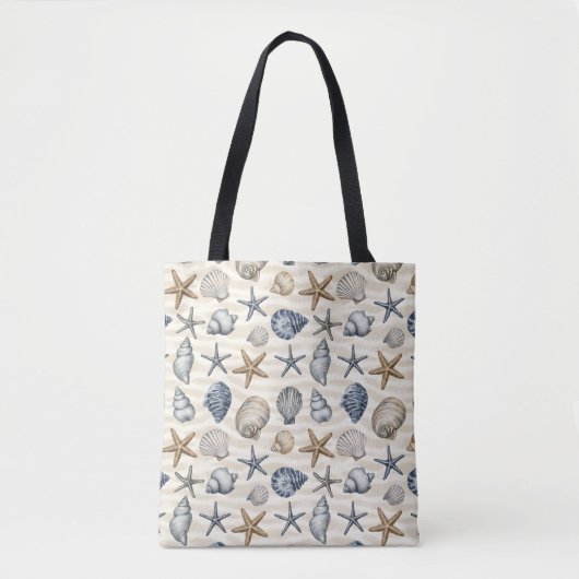 Kust Zeester Schelp elementen Design 391 Draagtas (Voorkant)
