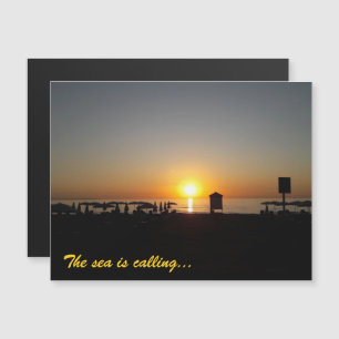 Kust Zomer Zonsondergang Silhouet Magnetische Kaar