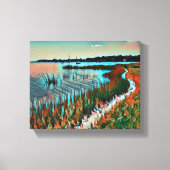 Kustafdruk Kustpad Vergerasterd Canvas afdrukken (Voorkant)