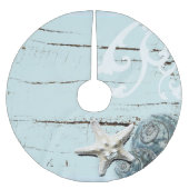 Kustaqua blauw strand hout zeesterren schelp kerstboom rok (Voorkant)