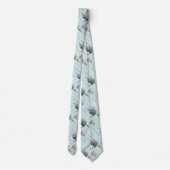 Kustaqua blauw strand hout zeesterren schelp stropdas (Achterkant)