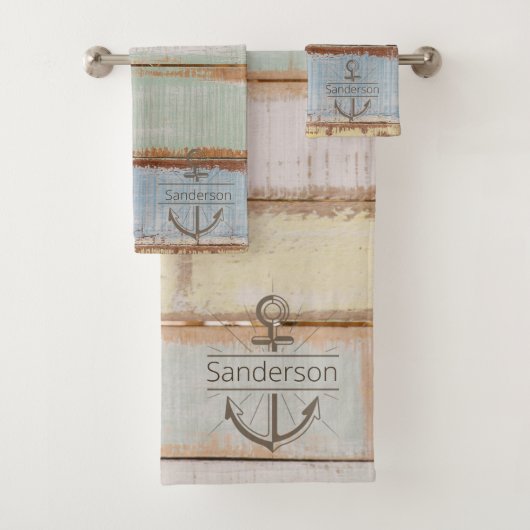 Kustbad Nautical Weathered Summer Beach Wood Bad Handdoek (Insitu)