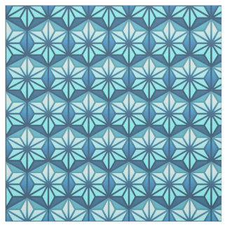 Kustblauw Asanoha Traditioneel Japans Patroon Stof