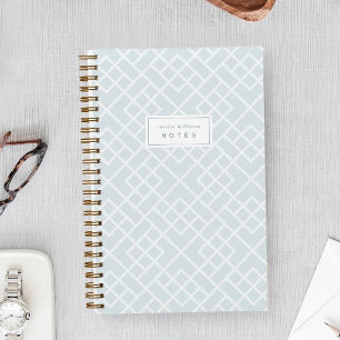 Kustblauw bamboeprieel gepersonaliseerd notitieboek
