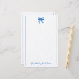 Kustblauw en wit aquarel lint gepersonaliseerd briefpapier