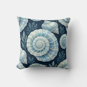 Kustblauw en witte opaal schelpen kussen