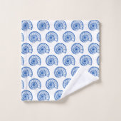 Kustblauw en witte schelpen bad handdoek (Wasdoekje)