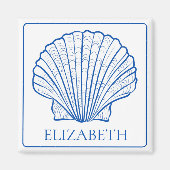 Kustblauw en witte zeeschol, speciaal aangepast magneet (Voorkant)