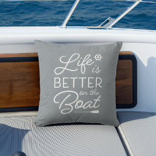 Kustblauw-grijs leven is beter op de boot buitenkussen