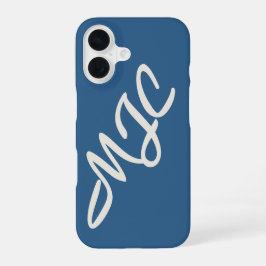 Kustblauw op maat gemaakt monogram iPhone 16 hoesje