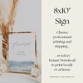 Kustblauw Waterverf Wedding Favors Sign Poster