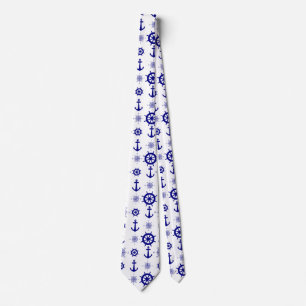 Kustblauw zalig kustpatroon stropdas