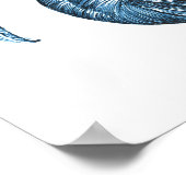 Kustblauw zee oceaan blauw poster (Hoek)