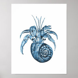 Kustblauw zee oceaan blauw poster