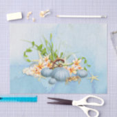 Kustblauw Zee Urchin Floral Tissuepapier (Craft)