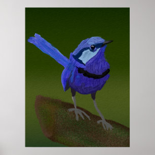KUSTBLAUWE BIRD-PAINING POSTER