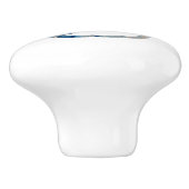 Kustblauwe bruine waterverf Nr. 8 Keramische Knop (Zijkant)