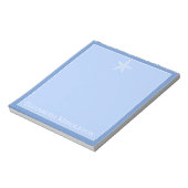 Kustblauwe en witte zeester gepersonaliseerd notitieblok (Gedraaid)