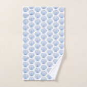 Kustblauwe hoofdhuid schelpen op wit bad handdoek (Handdoek)